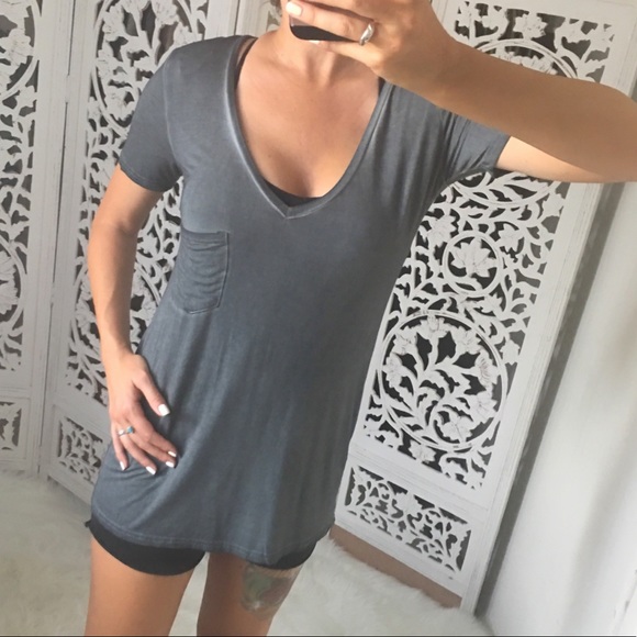 LAST ONE Deep V Buttery Soft Tee - Picture 4 of 6